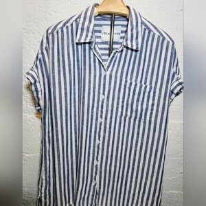 LOLA RIVER Blue and White Striped Shirt. Women's L.